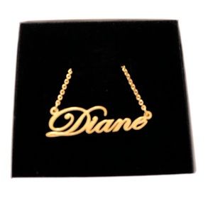 14k Gold Plated Name Necklace - Diane